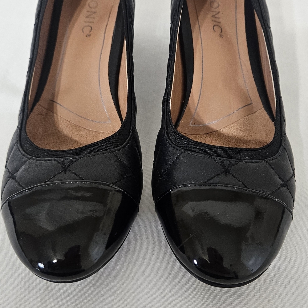Vionic Ruby Quilted Leather Cap Toe Block Heel Pu… - image 7